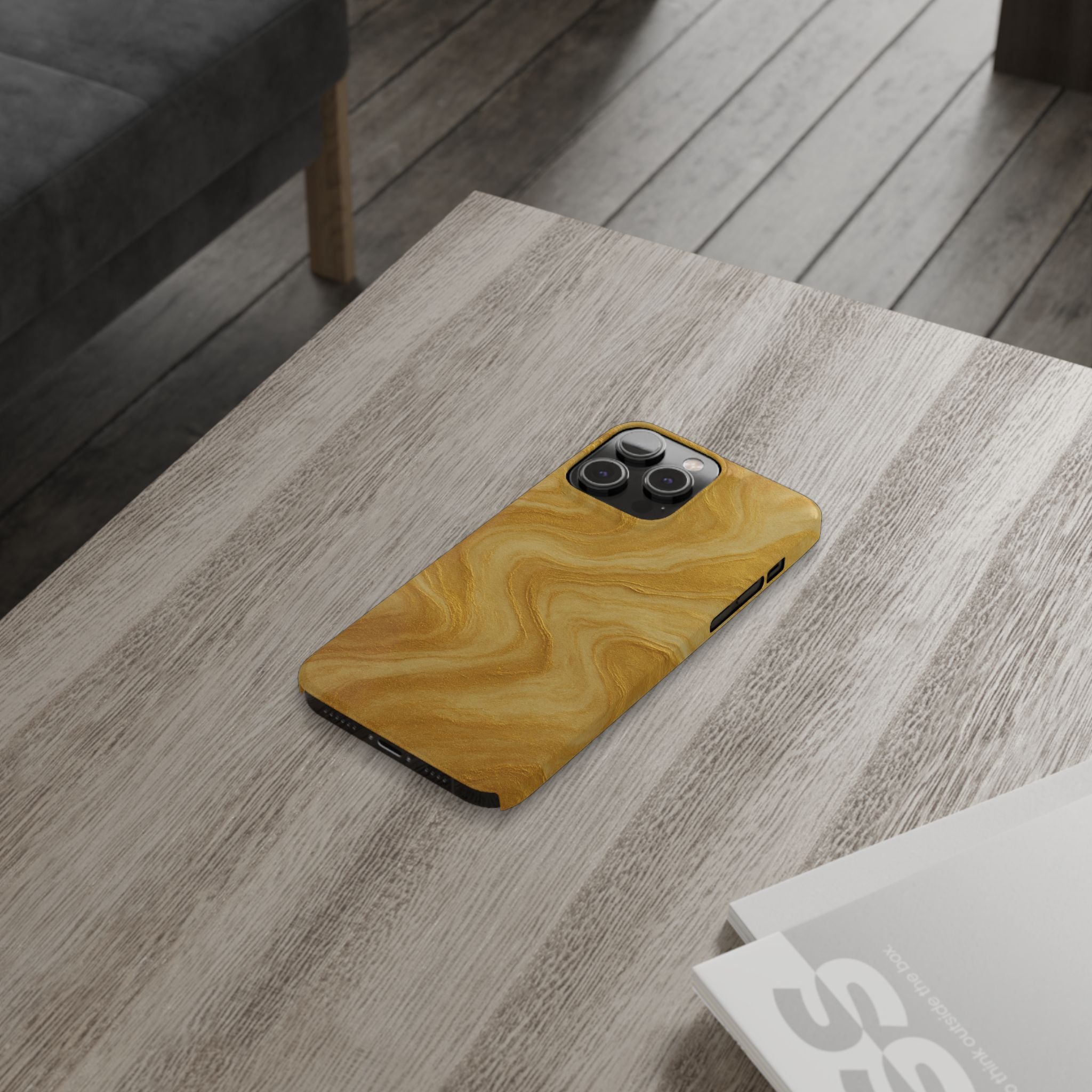 Golden Marble Slim Phone Case
